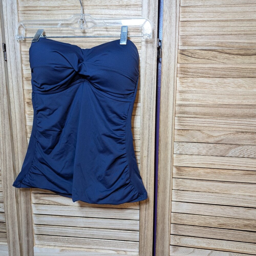 Anne Cole Tankini Navy Strapless Swim Top Size Medium - Picture 3 of 11